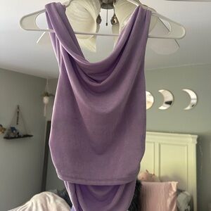 Purple front slouch tank top